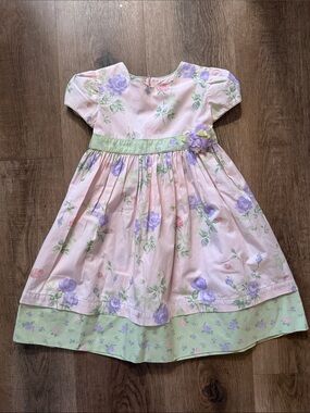 Vintage Hartstrings Toddler Floral Dress Size 3T